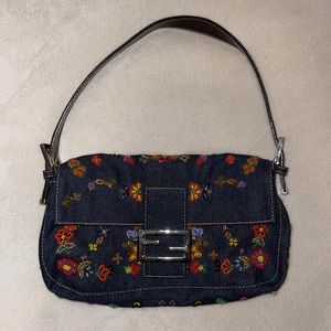 FENDI Baguette Bag - Denim Embellished